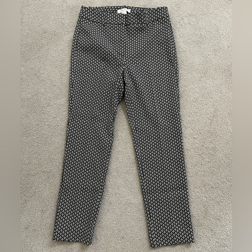 White House Black Market Geometric Black, White and Gold Pants